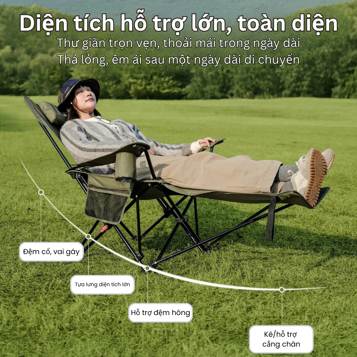 Naturehike CNK2550JJ019 ghế ngồi cắm trại với tư thế nằm thư giãn cao nhất