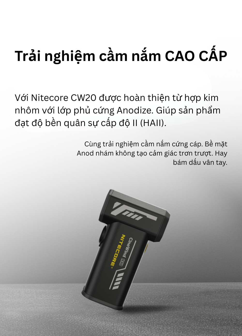 Quạt cầm tay làm mát, tạo gió Nitecore CineWind CW20