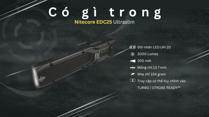 Nitecore EDC25 Ultra Slim - Đèn pin đút túi Daily mỏng nhẹ