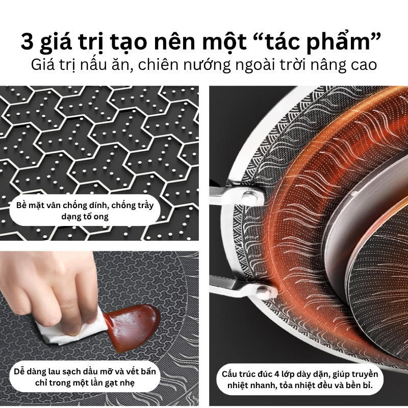 Chảo chiên Inox 04 lớp Naturehike CNK2550CF011