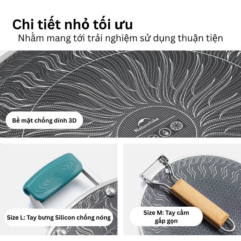 Chảo chiên Inox 04 lớp Naturehike CNK2550CF011
