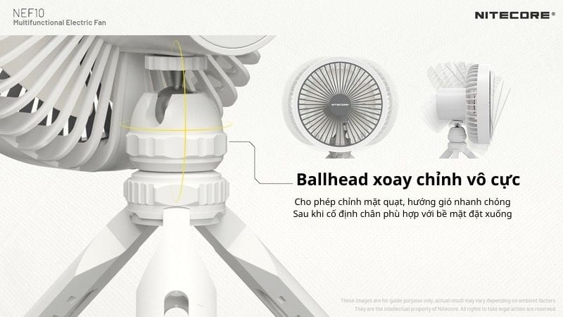Nitecore NEF10 - Quạt làm mát kết hợp đèn lều siêu sáng