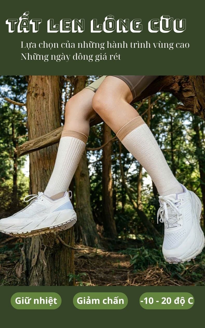Tất len cao cổ Naturehike CYY2342ZJ010: Tất kỹ thuật cho dân leo núi