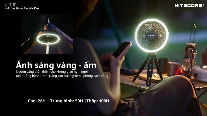 Nitecore NEF10 - Quạt làm mát kết hợp đèn lều siêu sáng