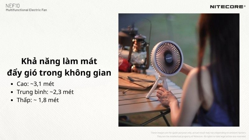 Nitecore NEF10 - Quạt làm mát kết hợp đèn lều siêu sáng