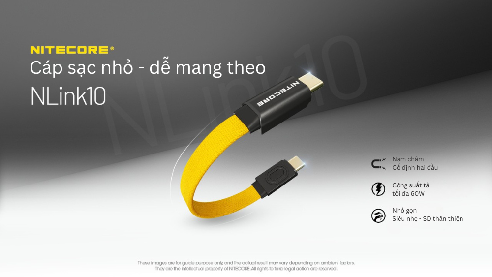 Cáp sạc nhanh Nitecore NLink10 với chuẩn PD/QC