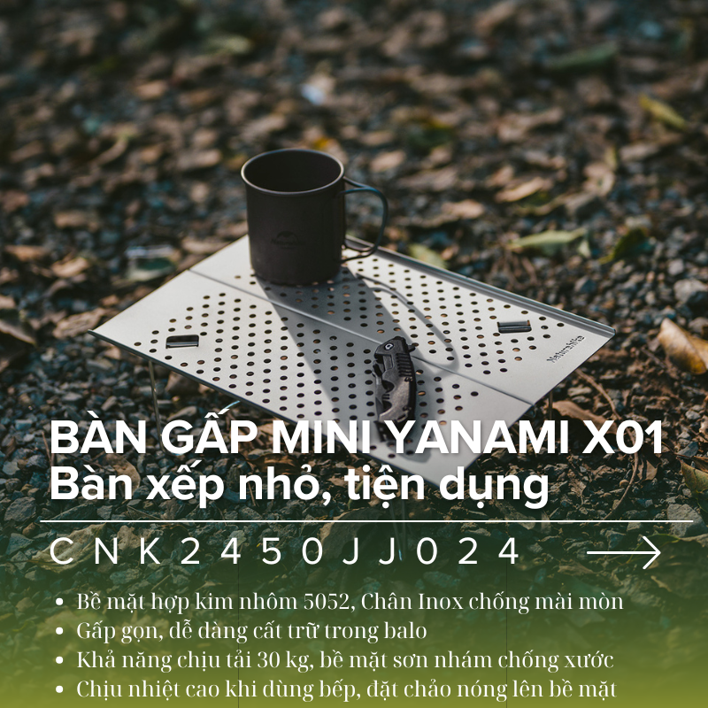 Naturehike CNK2450JJ024 - Mẫu bàn gấp gọn dành cho Trekker, nhà leo núi