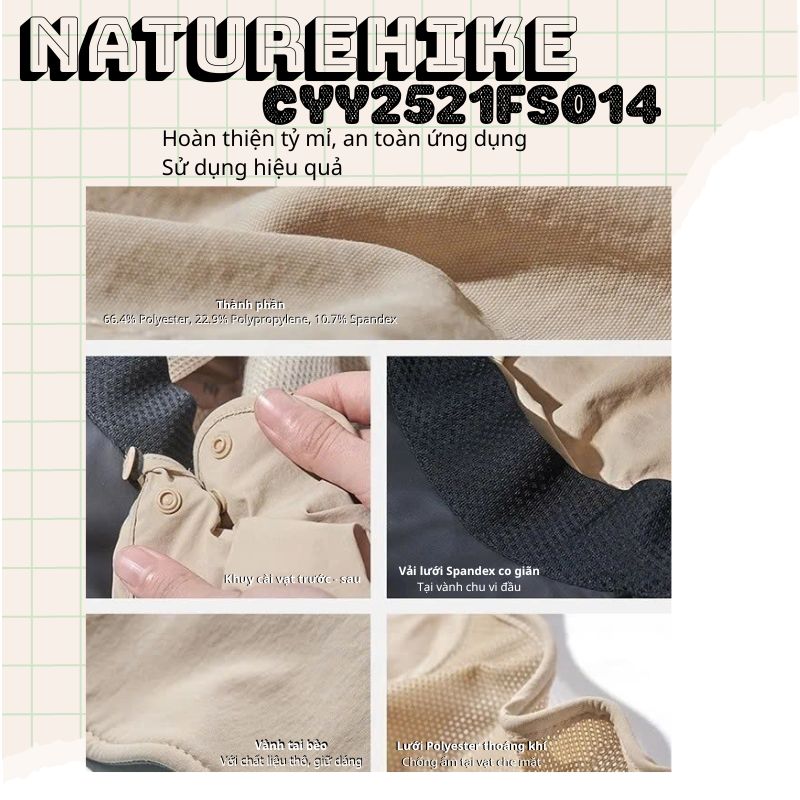 Mũ tai bèo Naturehike CYY2521FS014 cùng vạt che nắng trước sau