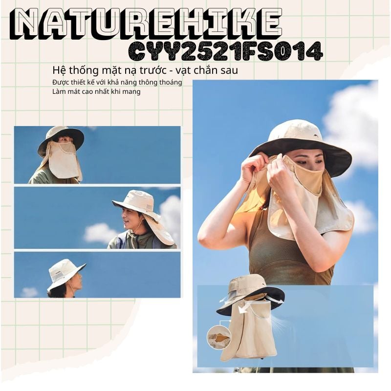 Mũ tai bèo Naturehike CYY2521FS014 cùng vạt che nắng trước sau