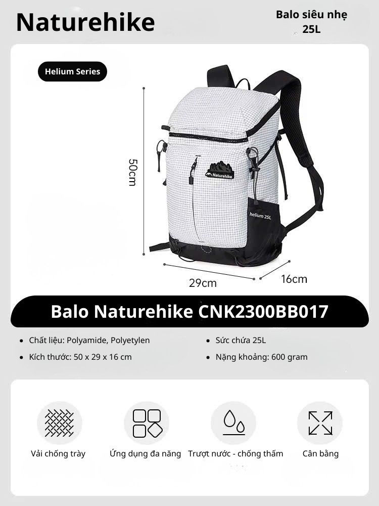 Balo du lịch dã ngoại Naturehike Helium Series