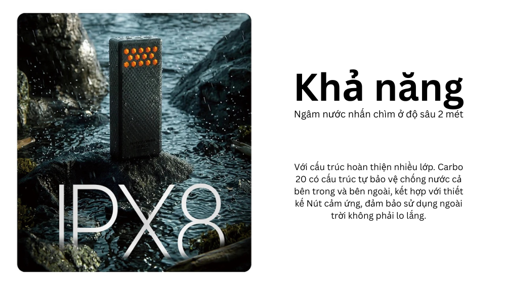 Nitecore Carbo 20 - Pin sạc dự phòng với vỏ Carbon, tản nhiệt lưới Magie