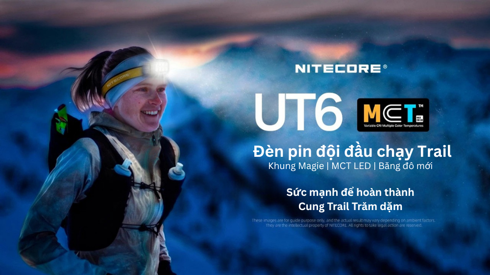 Đèn pin đội đầu chạy Trail Nitecore UT6 - Trang bị UHE LED, tái tạo màu nâng cao