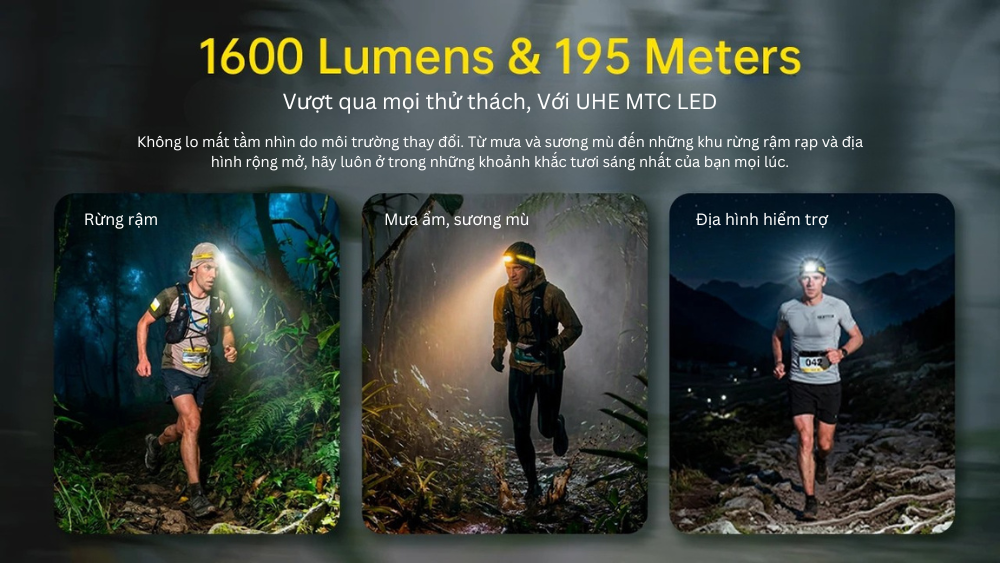 Đèn pin đội đầu chạy Trail Nitecore UT6 - Trang bị UHE LED, tái tạo màu nâng cao