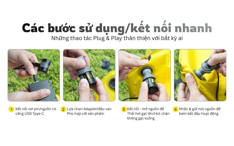 Nitecore AP01 - Bơm điện mini siêu nhỏ gọn, sử dụng với pin rời