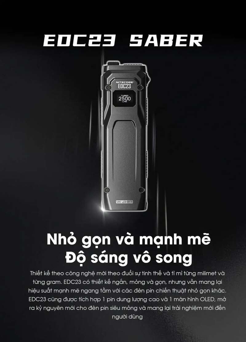 Nitecore Slimfit EDC23 - Siêu đèn pin cầm tay tác chiến