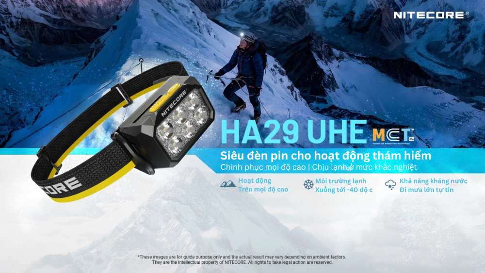 Đèn pin thám hiểm cao cấp Nitecore HA29 - UHE LED độ tái tạo màu cao