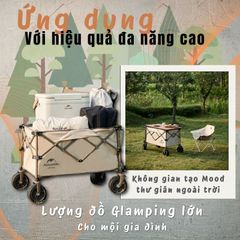 Naturehike NH20PJ009 - Xe kéo đồ cắm trại địa hình có khóa kim loại