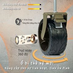 Naturehike NH20PJ009 - Xe kéo đồ cắm trại địa hình có khóa kim loại