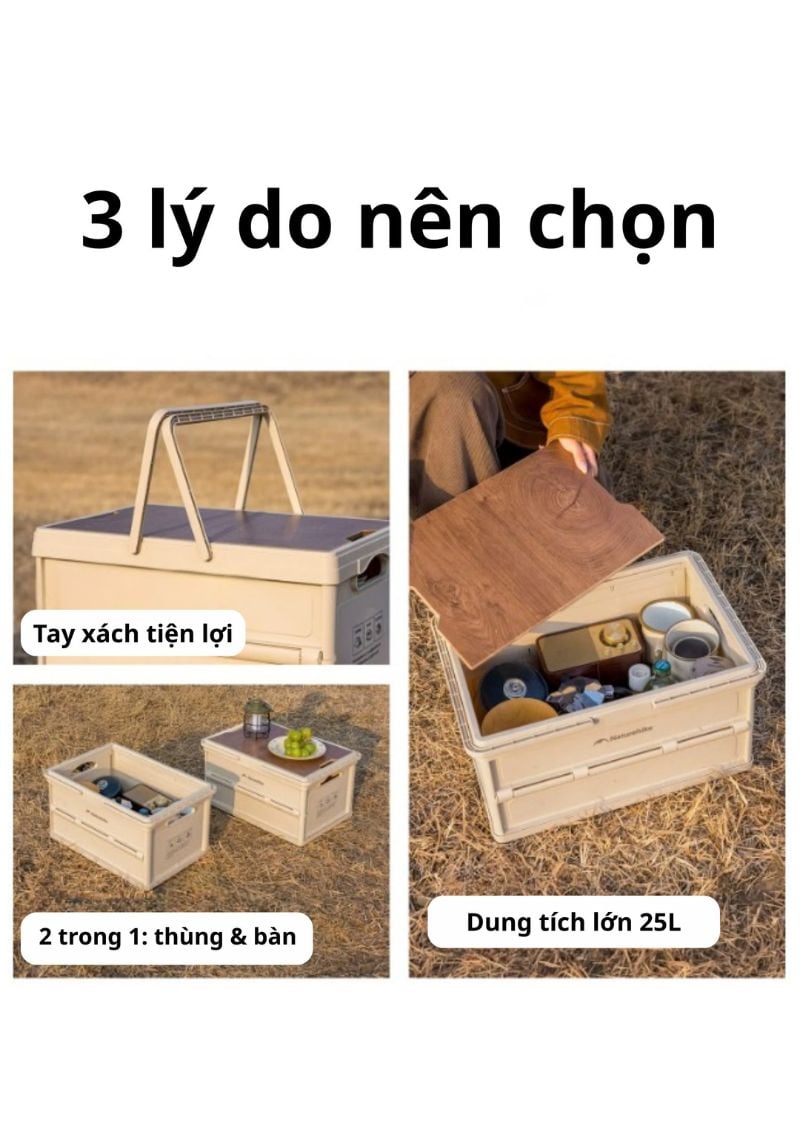 Naturehike CNK2550XB017 - Thùng nhựa mang đồ cắm trại đa năng