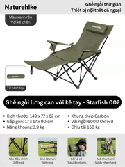 Naturehike CNK2550JJ019 ghế ngồi cắm trại với tư thế nằm thư giãn cao nhất