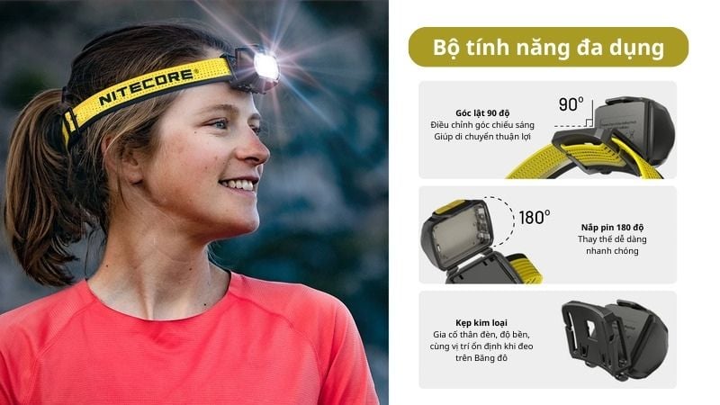 Đèn đội đầu cho dân chạy bộ Nitecore UT27 Pro - UHE MCT LED
