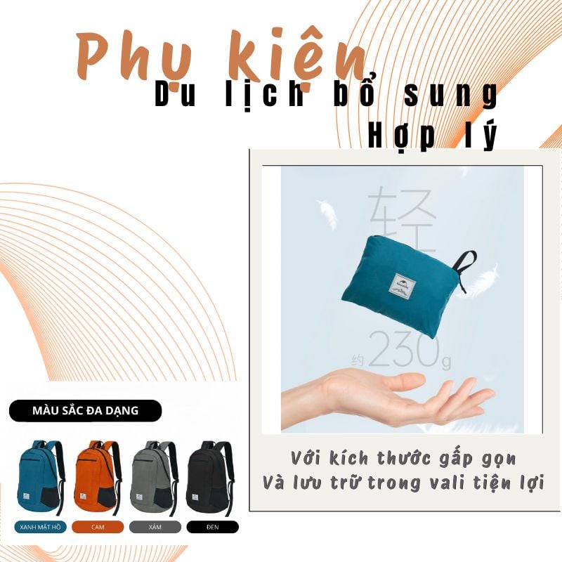 Naturehike NH17A012-B - Balo gấp gọn dã ngoại 25L tiện lợi