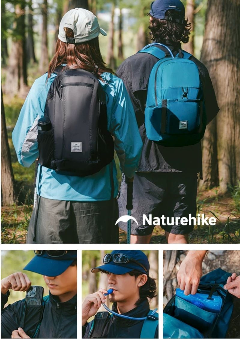 Naturehike NH17A012-B - Balo gấp gọn dã ngoại 25L tiện lợi