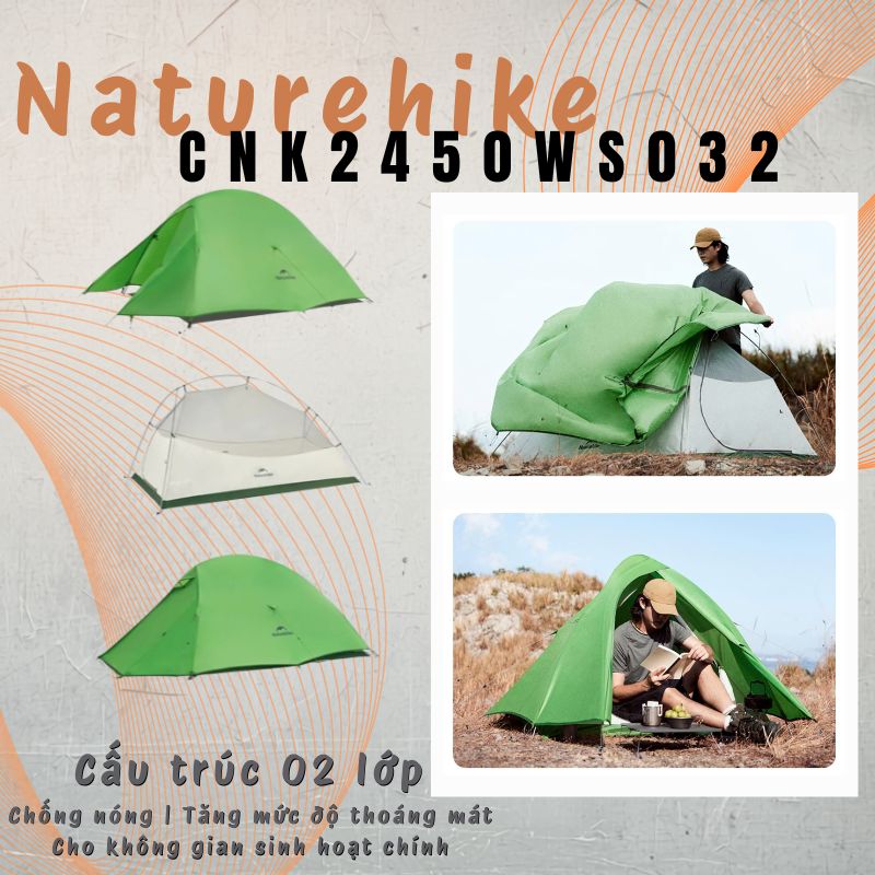 Naturehike CNK2450WS032 - Lều 02 lớp chống gió siêu nhẹ
