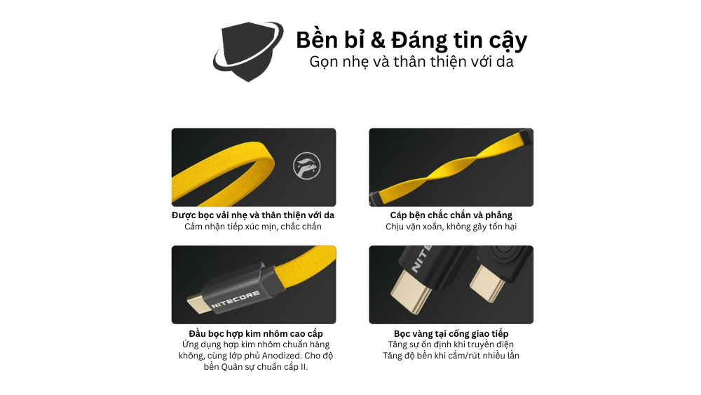 Cáp sạc nhanh Nitecore NLink10 với chuẩn PD/QC