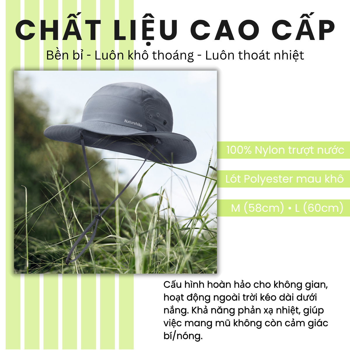 Naturehike CNK2610FS010 mũ tai bèo chống nắng UPF100+