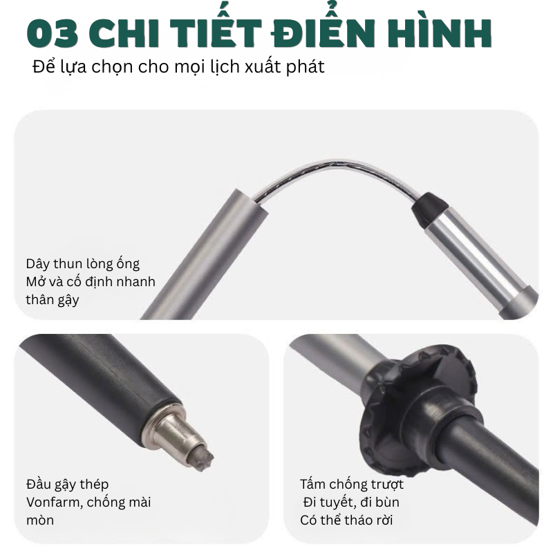 Naturehike CNK2450DS016 - Gậy Treking/Trail siêu nhẹ với hợp kim nhôm 7075