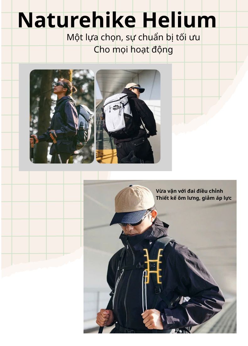 Balo du lịch dã ngoại Naturehike Helium Series