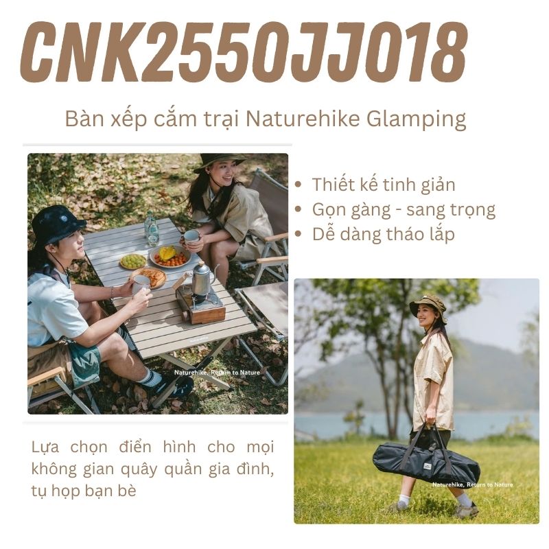 Naturehike CNK2550JJ018 - Bàn xếp cắm trại đơn giản, ứng dụng đa năng