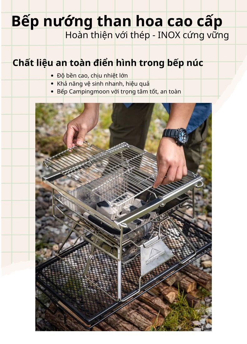 Bếp nướng Campingmoon X-TWO dành cho 4-5 người