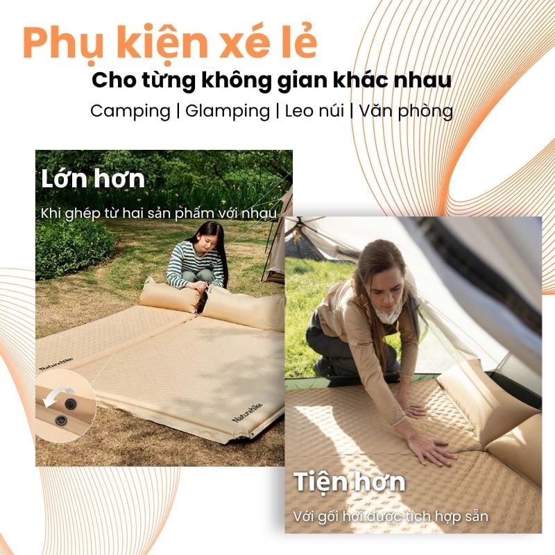 Naturehike CNH22DZ013 - Đệm hơi tự căng cắm trại nâng cấp