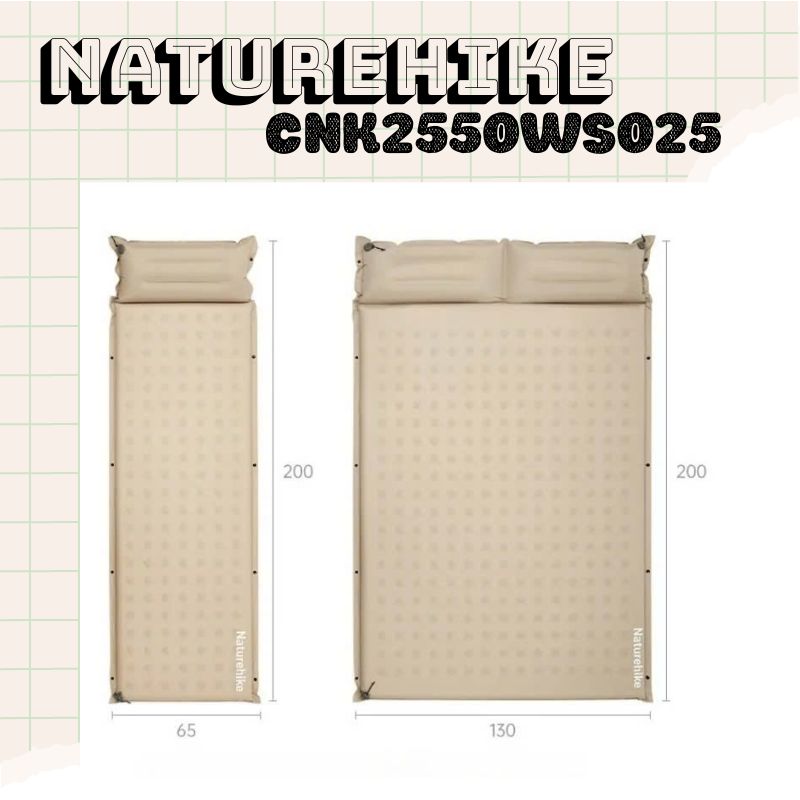 Đệm hơi tự căng Naturehike CNK2550WS025 - Có gối đầu tiêu chuẩn