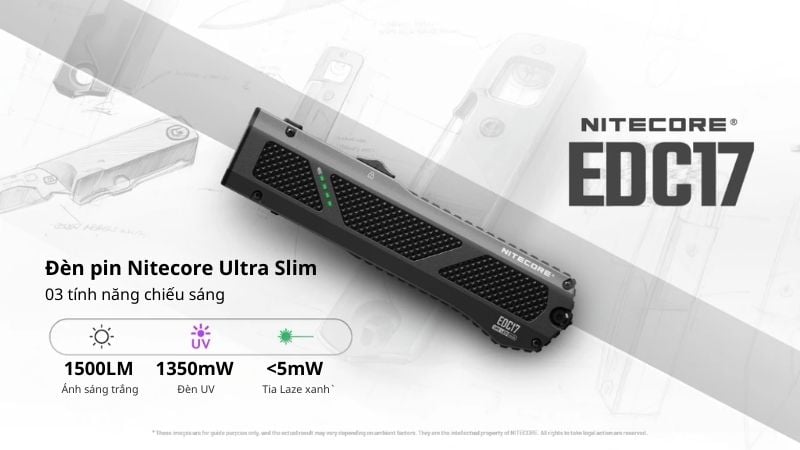 Nitecore EDC17 - Đèn pin cầm tay tự vệ đa năng