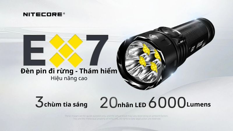 Đèn pin siêu sáng Compact Nitecore EX7 - 6000LM