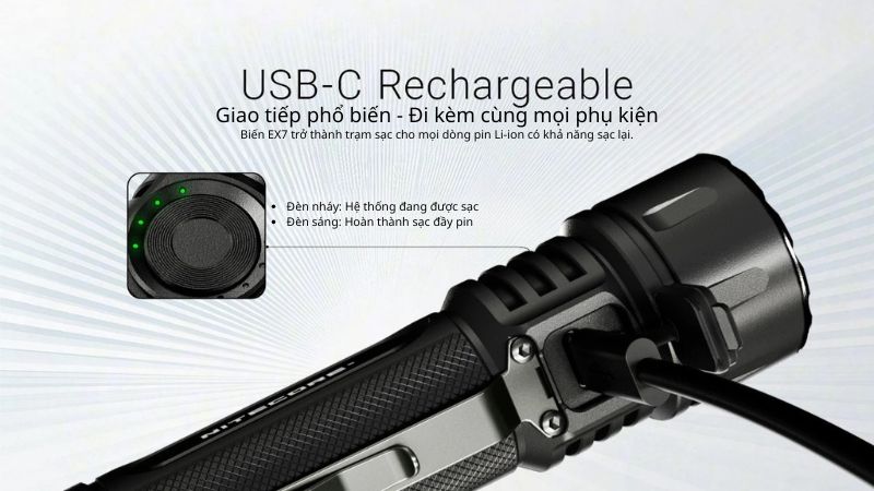 Đèn pin siêu sáng Compact Nitecore EX7 - 6000LM