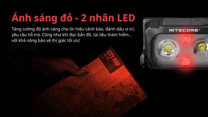 Đèn pin đội đầu Nitecore NU25 UL - Với dây đeo không trọng lực