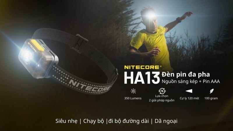 Nitecore HA13 - Đèn pin đội đầu đa năng với ánh sáng trắng