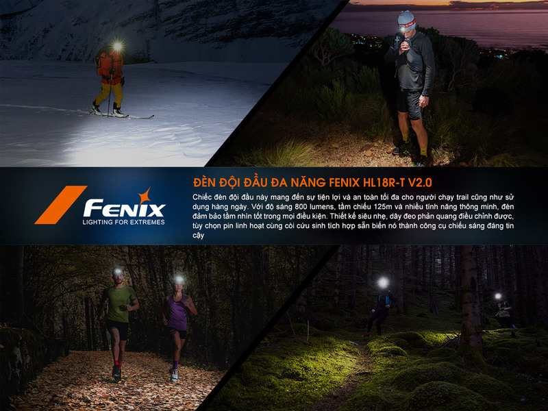 Đèn pin đội đầu Fenix HL18R-T V2.0 - Đèn pin chạy bộ siêu nhẹ