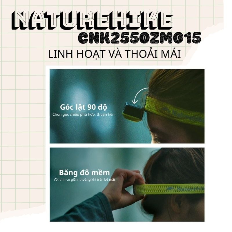 Naturehike CNK2550ZM015 - Đèn pin đội đầu cho hoạt động dã ngoại