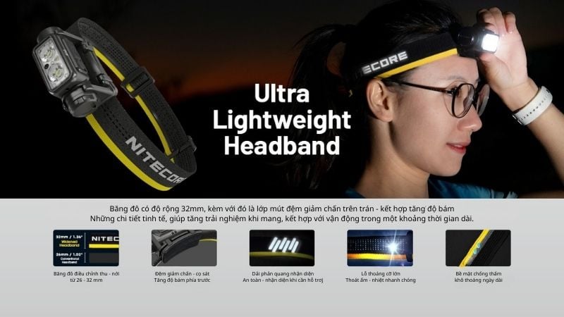 Đèn pin đội đầu dã ngoại hiệu năng cao Nitecore NU45