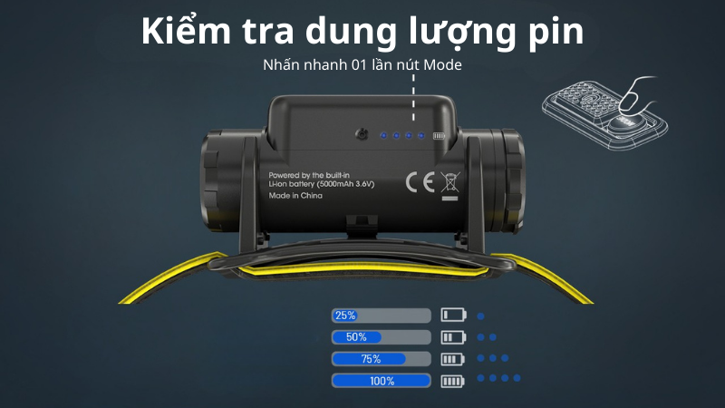Nitecore NU50 đèn pin đội đầu - Đèn pin sử dụng Li-ion 21700