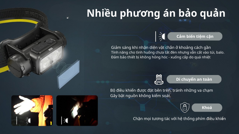 Nitecore NU50 đèn pin đội đầu - Đèn pin sử dụng Li-ion 21700