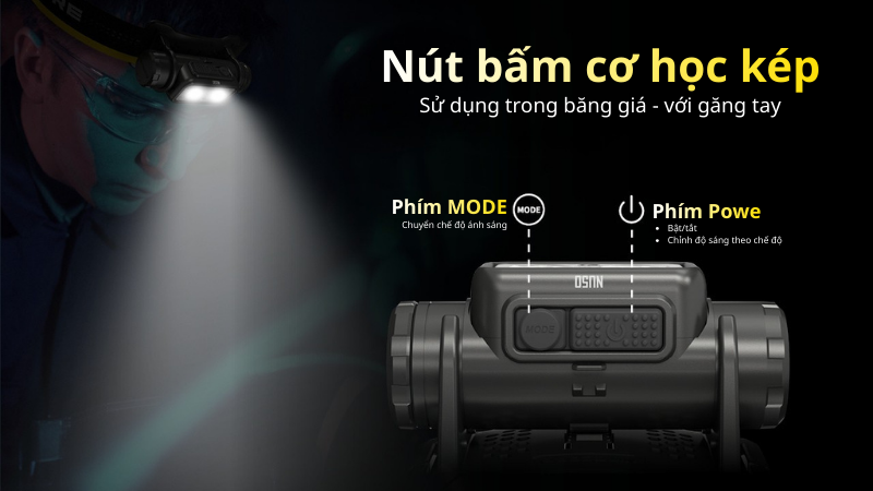 Nitecore NU50 đèn pin đội đầu - Đèn pin sử dụng Li-ion 21700