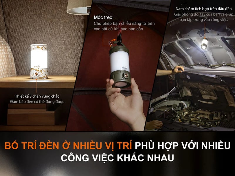 Đèn pin cắm trại sáng 650LM Fenix CL26R