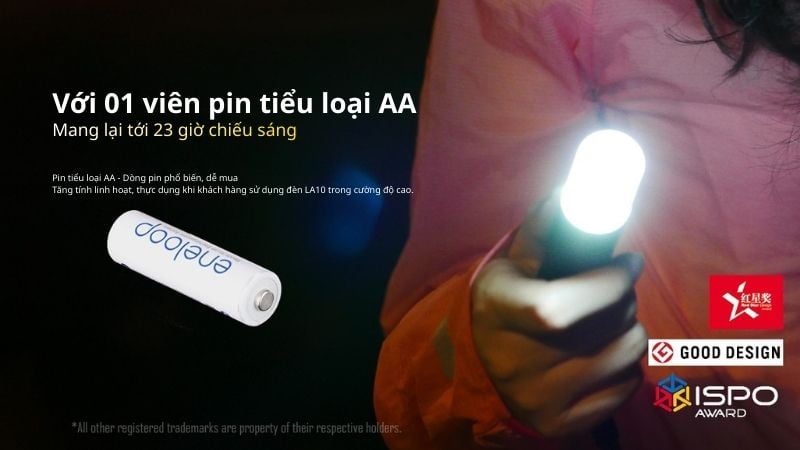 Đèn pin siêu mini Nitecore LA10 cắm trại, dã ngoại, phòng thân
