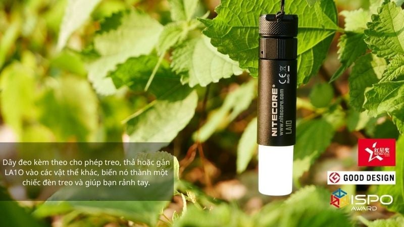 Đèn pin siêu mini Nitecore LA10 cắm trại, dã ngoại, phòng thân